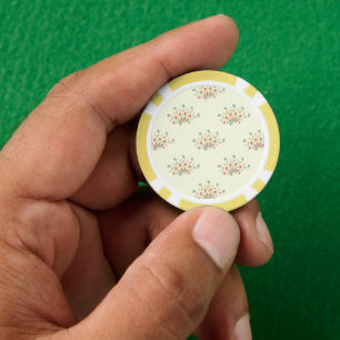 Blaue Blumen, rote Blume, Muster von Blume Pokerchips