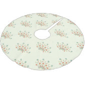 Blaue Blumen, rote Blume, Muster von Blume Polyester Weihnachtsbaumdecke (Schrägansicht)