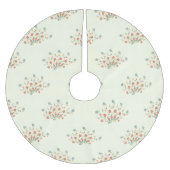 Blaue Blumen, rote Blume, Muster von Blume Polyester Weihnachtsbaumdecke (Vorderseite)