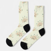 Blaue Blumen, rote Blume, Muster von Blume Socken (Linkes Detail)