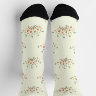 Blaue Blumen, rote Blume, Muster von Blume Socken