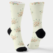 Blaue Blumen, rote Blume, Muster von Blume Socken (Gewinkelt)
