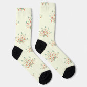 Blaue Blumen, rote Blume, Muster von Blume Socken (Rechts)