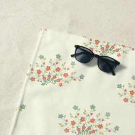 Blaue Blumen, rote Blume, Muster von Blume Strandtuch