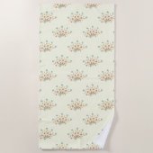 Blaue Blumen, rote Blume, Muster von Blume Strandtuch (Vorderseite)