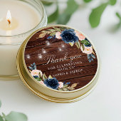 Blaue Blumen Rustikale Hochzeit Runder Aufkleber