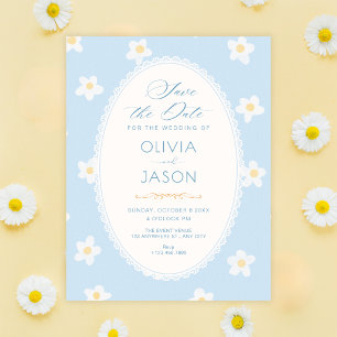 Blaue Blumen Save The Date