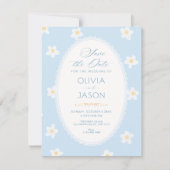 Blaue Blumen Save The Date (Vorderseite)