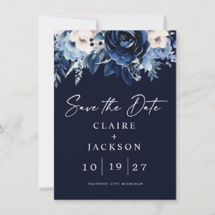 Blaue Blumen Save The Date