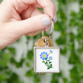 BLAUE BLUMEN SCHLÜSSELANHÄNGER (Hand)