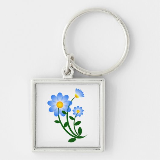 BLAUE BLUMEN SCHLÜSSELANHÄNGER (Vorne)