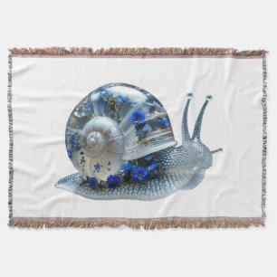 Blaue Blumen-Schnecken-Sherpa-Decke Decke