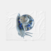 Blaue Blumen-Schnecken-Sherpa-Decke Fleecedecke (Vorderseite (Horizontal))