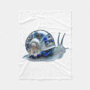 Blaue Blumen-Schnecken-Sherpa-Decke Fleecedecke