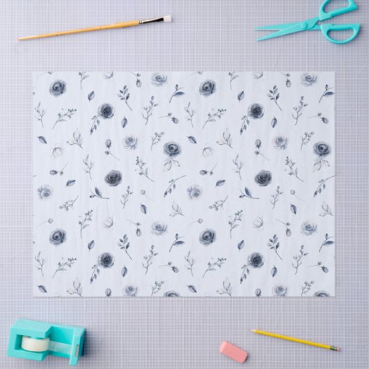 Blaue Blumen Seidenpapier (Basteln)