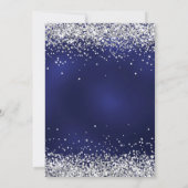 Blaue Blumen Silber 25. Hochzeitstag Einladung (Rückseite)