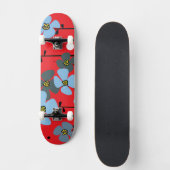 Blaue Blumen Skateboard (Vorderseite)
