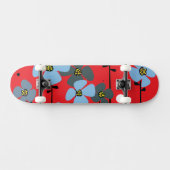 Blaue Blumen Skateboard (Horizontal)