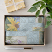 Blaue Blumen Sonnenblumen Dragonfly Garden Decoupa Seidenpapier (Geschenk)