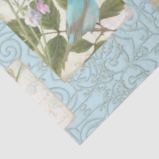 Blaue Blumen Sonnenblumen Dragonfly Garden Decoupa Seidenpapier (Ausschnitt)