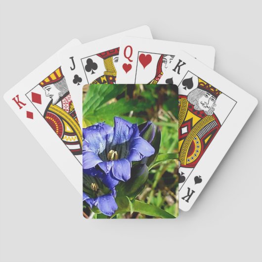 Blaue Blumen Spielkarten (Rückseite)