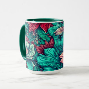 Blaue Blumen Surreal Blütenträume  Tasse