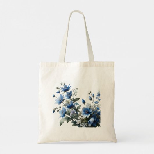 Blaue Blumen Tasche (Rückseite)