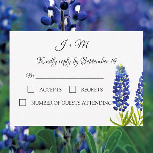 Blaue Blumen Texas Bluebonnets Moderne RSVP Karte