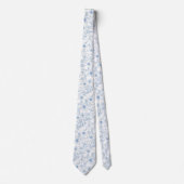Blaue Blumen Toile de Jouy Krawatte (Vorderseite)