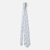 Blaue Blumen Toile de Jouy Krawatte (Rückseite)