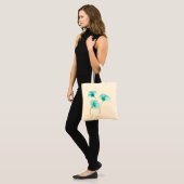 Blaue Blumen Tote Tasche (Vorderseite (Model))