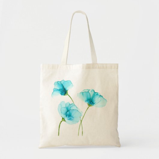 Blaue Blumen Tote Tasche (Vorne)