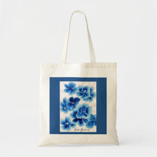 Blaue Blumen Tragetasche