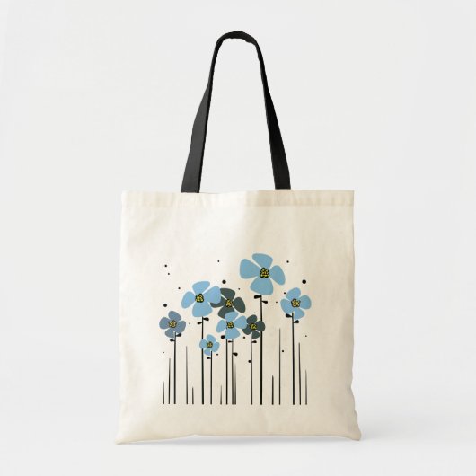 Blaue Blumen Tragetasche (Vorne)
