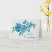 Blaue Blumen Trauerkarte Italienisch Karte (Gelbe Blume)