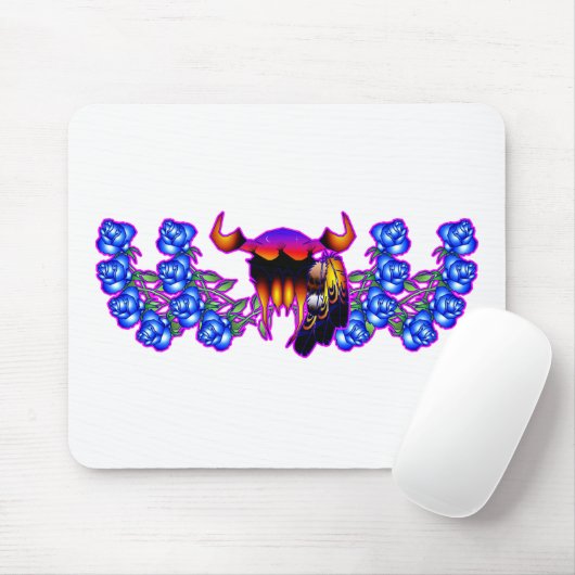 Blaue Blumen-Träume Mousepad (Mit Mouse)