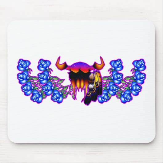 Blaue Blumen-Träume Mousepad (Vorne)