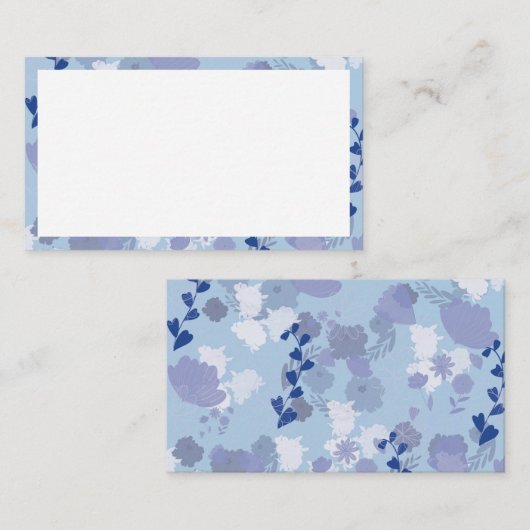 Blaue Blumen Treuekarte (Vorne/Hinten)