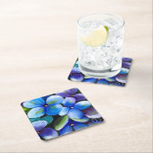 Blaue Blumen Trink Papier Untersetzer (Vor Ort)