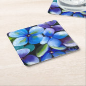Blaue Blumen Trink Papier Untersetzer (angewinkelt)