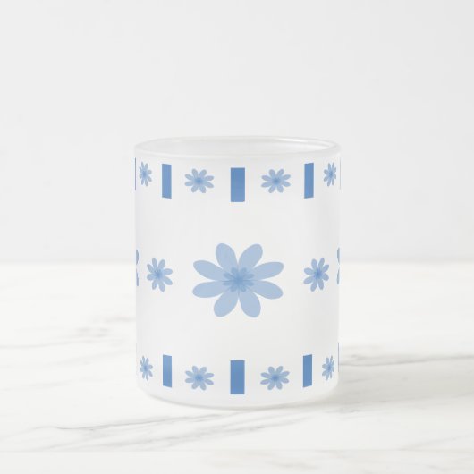 Blaue Blumen u. Blöcke Mattglastasse (Mittel)