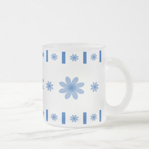 Blaue Blumen u. Blöcke Mattglastasse