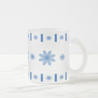 Blaue Blumen u. Blöcke Mattglastasse