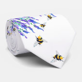 Blaue Blumen und Bee Neck Tie Krawatte (Gerollt)