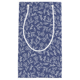 Blaue Blumen- und Blattumrandung Geschenktasche Fr Kleine Geschenktüte