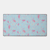 Blaue Blumen und Bögen Schreibtischunterlage (Vorderseite)