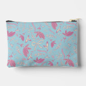 Blaue Blumen und Bögen Zubehörtasche (Rückseite)