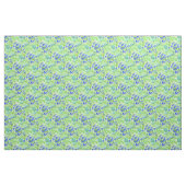 Blaue Blumen und Graslandschaften Kunstmuster Stoff (Fat Quarter (45,7 x 55,9 cm))