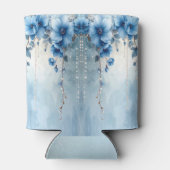 Blaue Blumen und Perlen Dosenkühler (Rückseite)