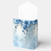 Blaue Blumen und Perlen Geschenkbox Geschenkschachtel (Geöffnet)